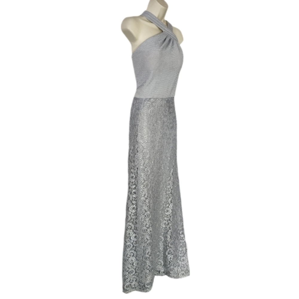 Ignite Evenings Gown Y2K NY Glittery Lace Sage Prom Maxi Green Plus Size 16